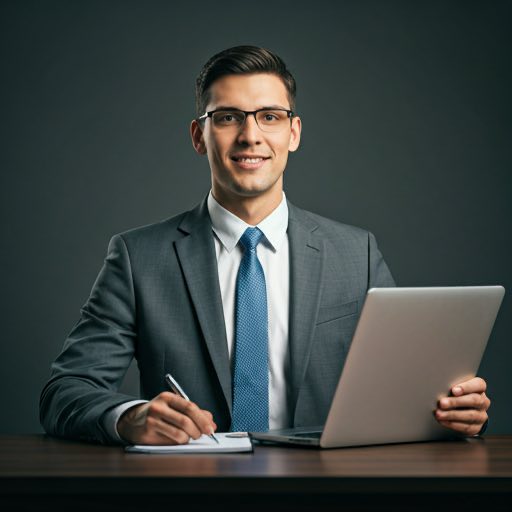 Conseiller expert en financement islamique en tenue professionnelle